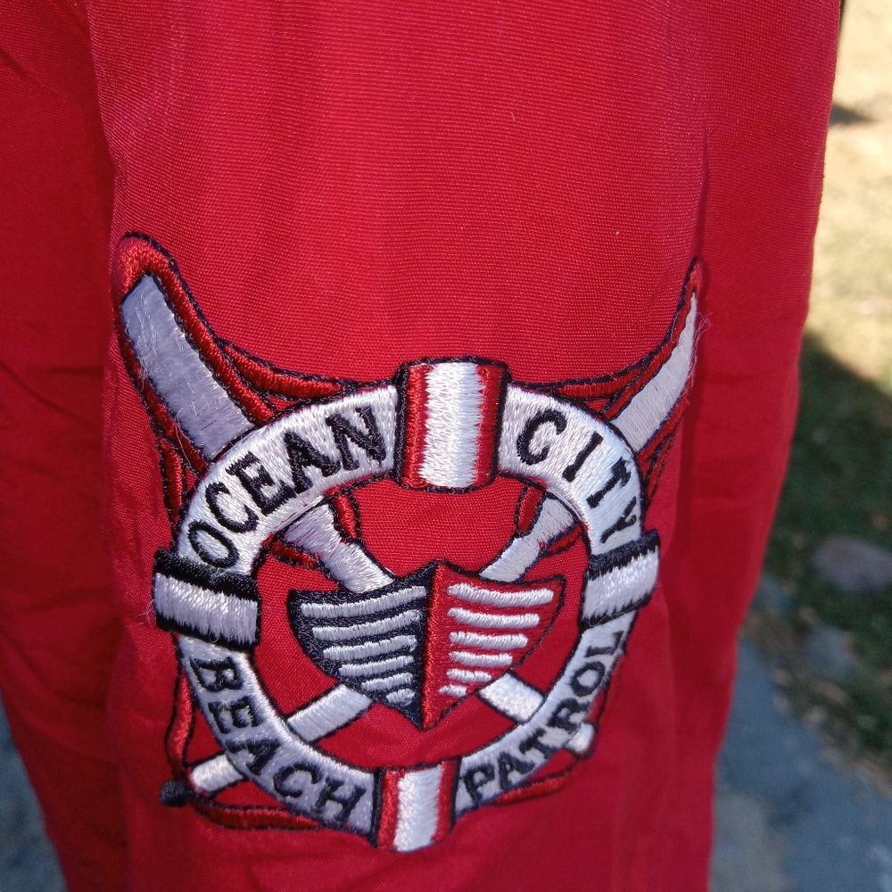 Authentic Gear For Sports Red Ocean City Beach Patrol Hooded Javket Medium - Picture 4 of 6